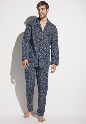 Cotton Poplin Blue flowers